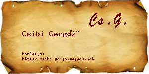 Csibi Gergő névjegykártya